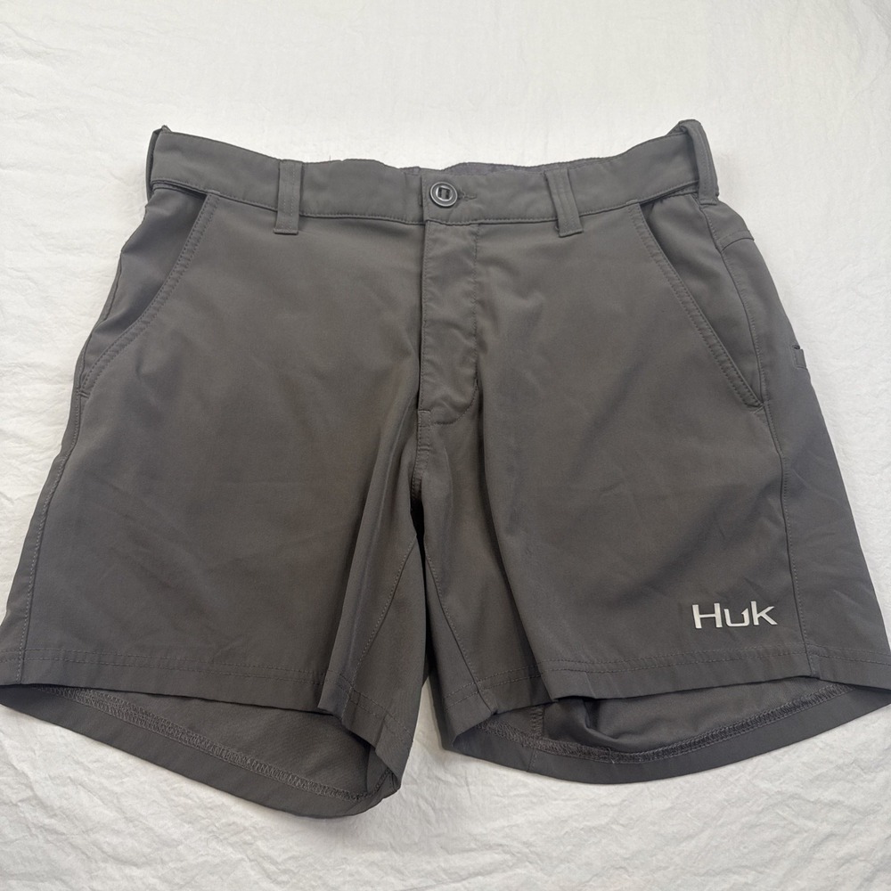 Huk Next Level 10.5" Shorts Men's MEDIUM Grey Performance‎ Fishing H2000171